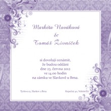 Svatební oznámení tištěné - čtverec - obj. kód OTC008
